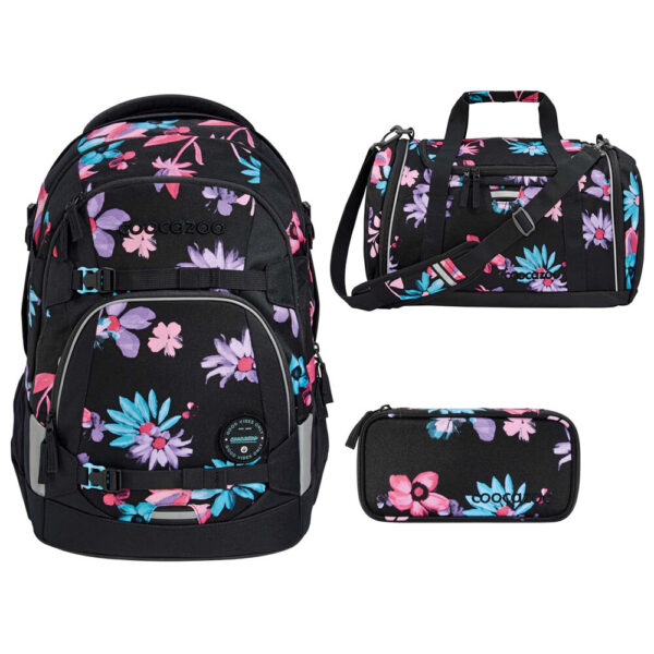 coocazoo MATE Schulrucksack-Set 3tlg Floral Artnight