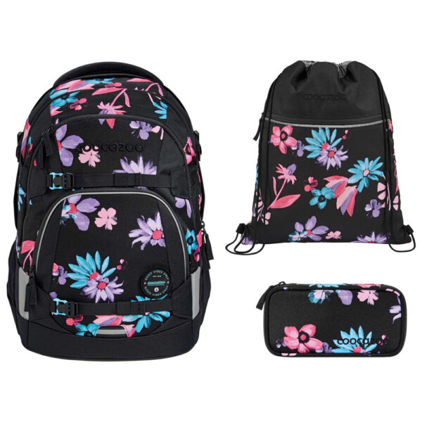 coocazoo MATE Schulrucksack-Set 3tlg mit TB Floral Artnight