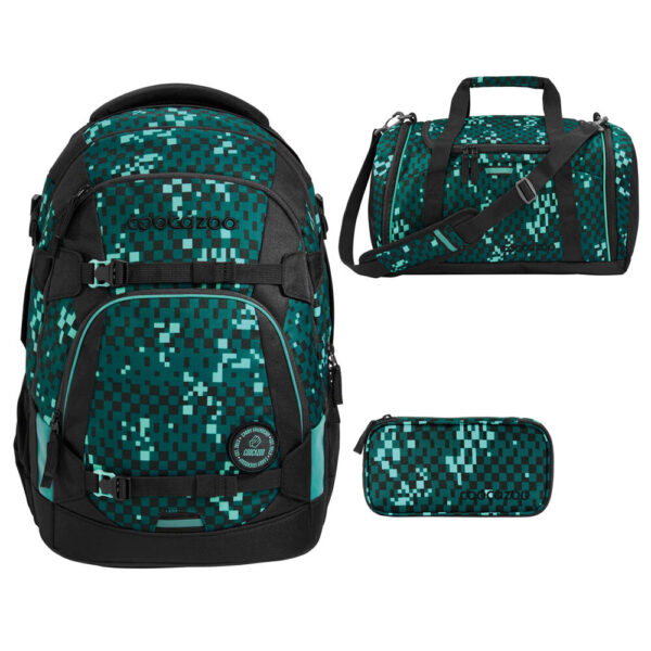 coocazoo MATE Schulrucksack-Set 3tlg Pixel Blox