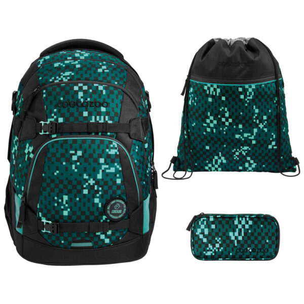 coocazoo MATE Schulrucksack-Set 3tlg mit TB Pixel Blox