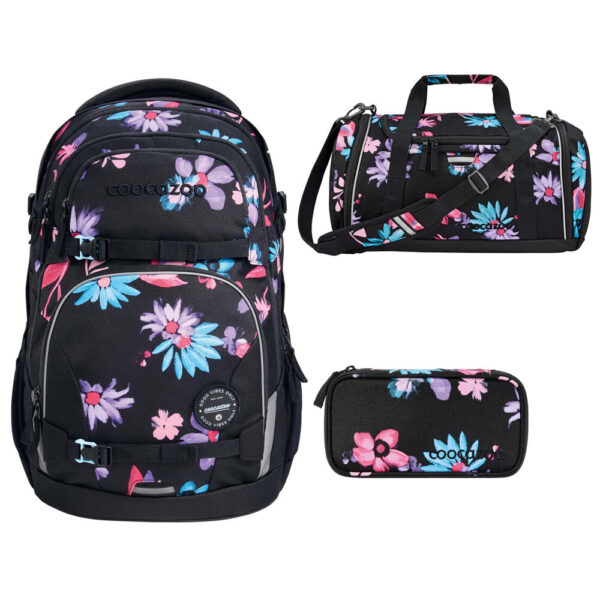 coocazoo PORTER Schulrucksack-Set 3tlg Floral Artnight