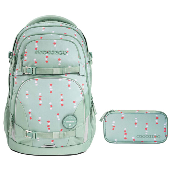 coocazoo PORTER Schulrucksack-Set 2tlg Dancing Dots