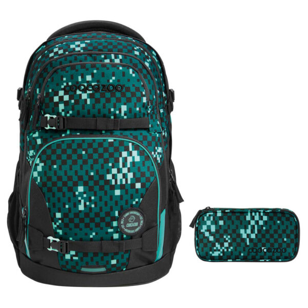 coocazoo PORTER Schulrucksack-Set 2tlg Pixel Blox