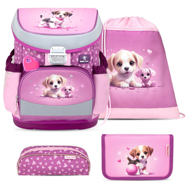 Belmil Mini-Fit Schulranzen-Set 4tlg Little Puppies