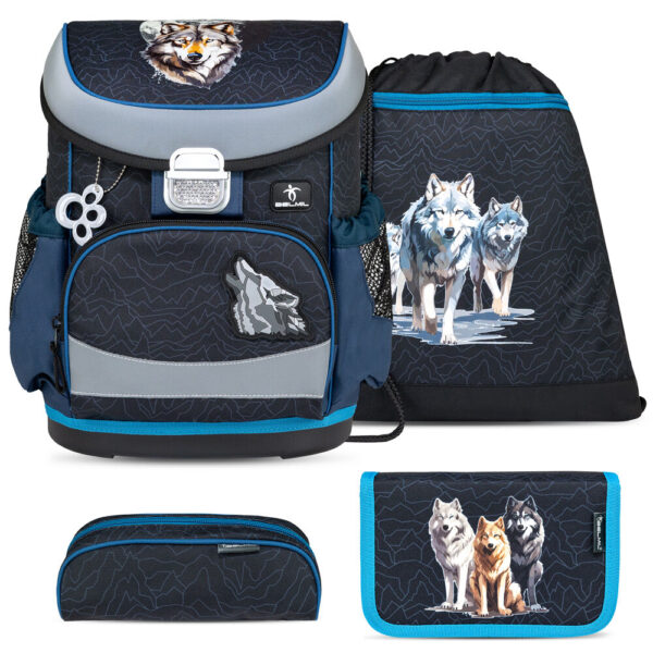 Belmil Mini-Fit Schulranzen-Set 4tlg Wolves Pack