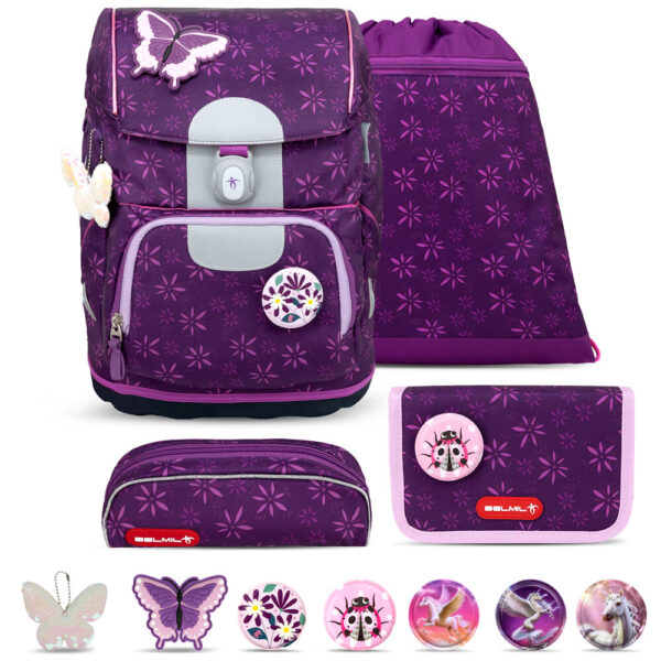 Belmil Motion Schulranzen-Set 5tlg Purple Spring