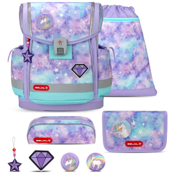 Belmil Classy Plus Schulranzen-Set 5tlg Diamond Unicorn