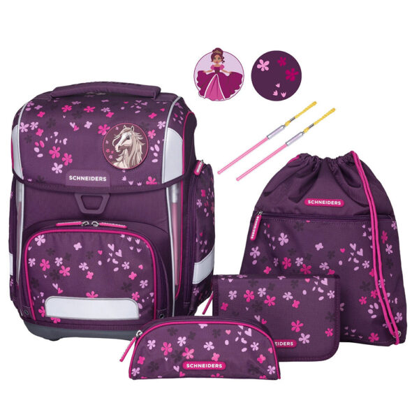 Schneiders Ergolite Schulranzen-Set 9tlg Berry Blossom