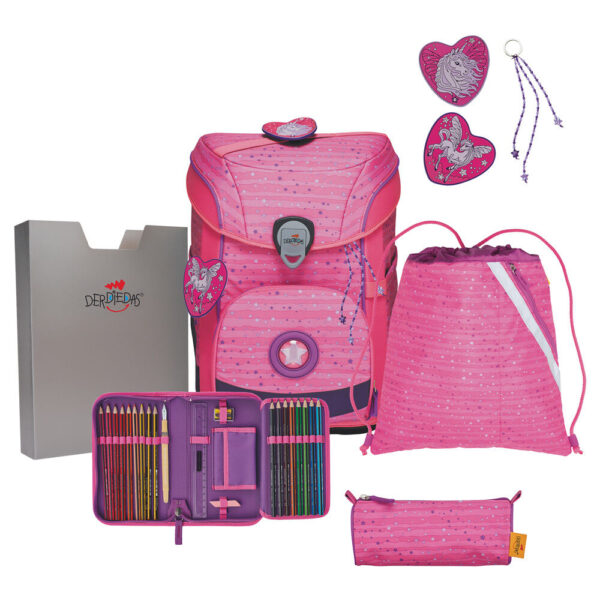 DerDieDas ErgoFlex Easy Schulranzen-Set 5tlg Pretty Unicorn