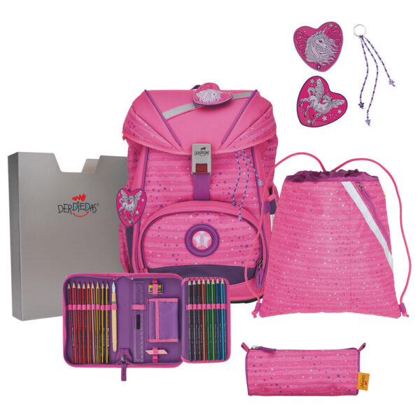 DerDieDas ErgoFlex Schulrucksack-Set 5tlg Pretty Unicorn