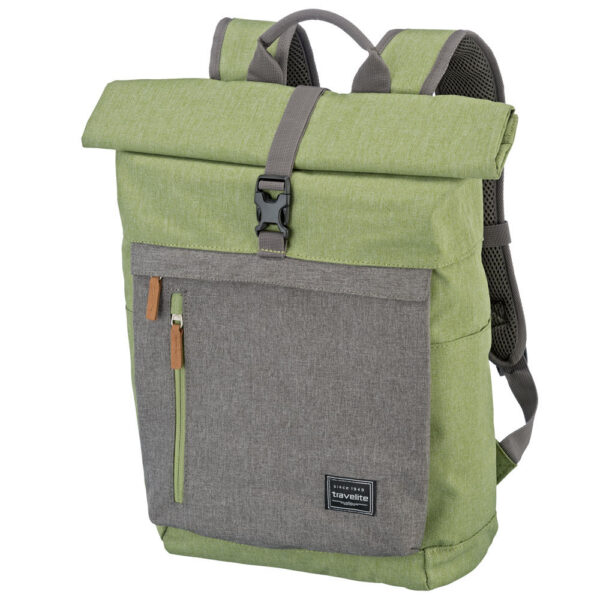 Travelite Basics Rollup Rucksack Grün-Grau