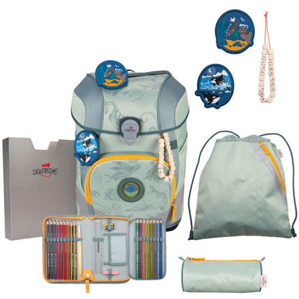 DerDieDas ErgoFlex Tiny Schulranzen-Set 5tlg Grey Planet