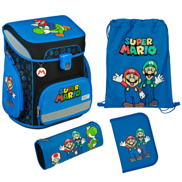 Scooli EasyFit Schulranzen-Set 5tlg Super Mario 2025